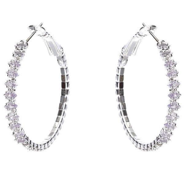 Klosonfy™ 50mm Marquise Cut Halo CZ Hoop Earrings Radiance That Turns Heads