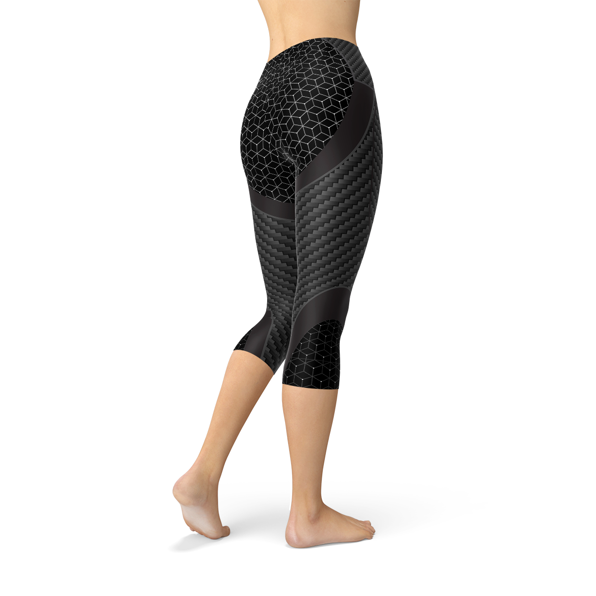Klosonfy™ Women’s Carbon Fiber Sports Capri Leggings Sleek & Performance-Driven Activewear