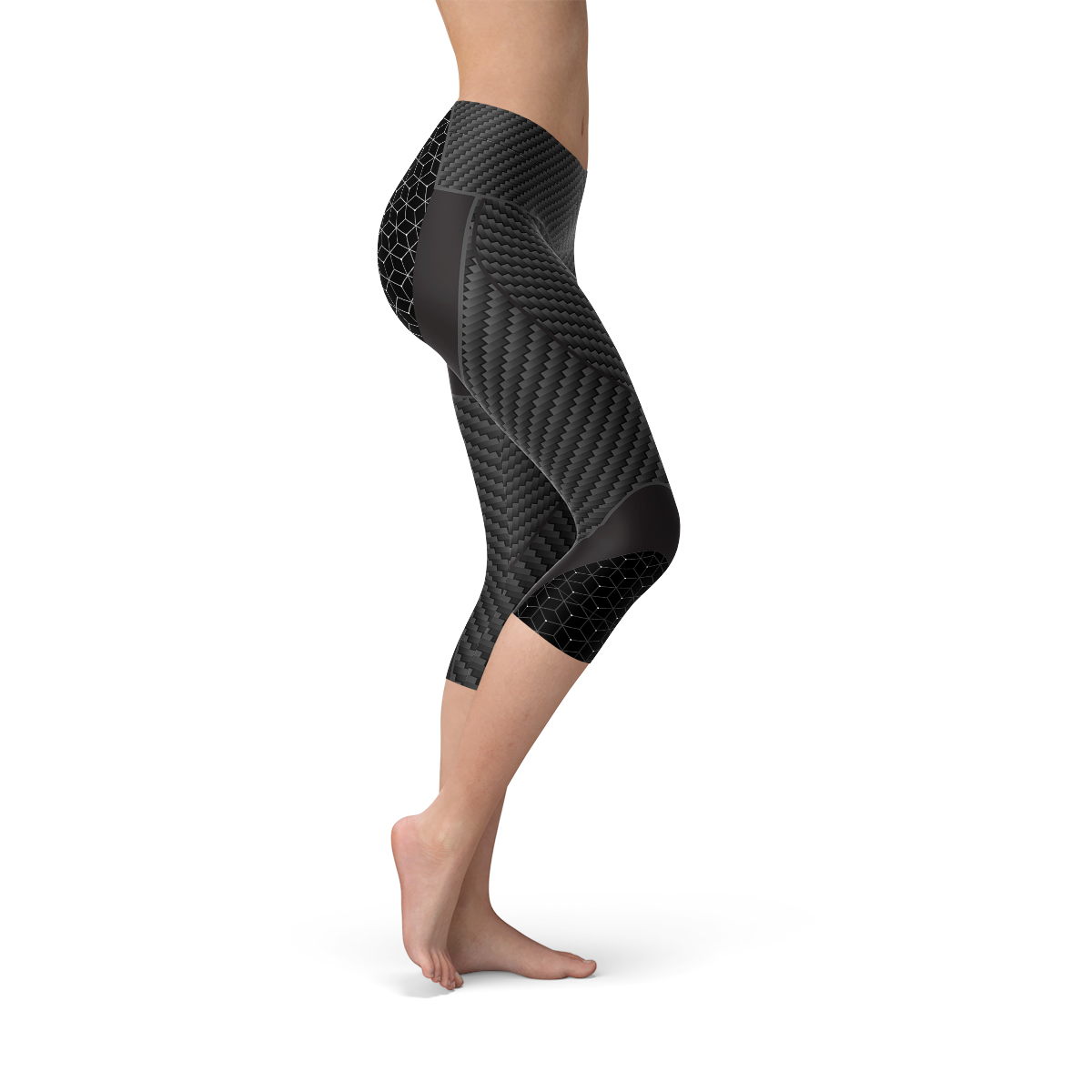 Klosonfy™ Women’s Carbon Fiber Sports Capri Leggings Sleek & Performance-Driven Activewear