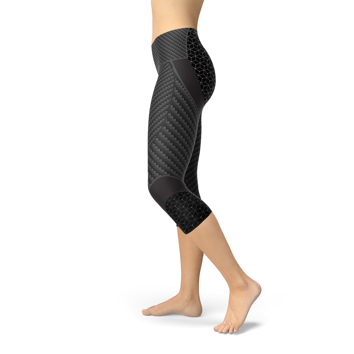 Klosonfy™ Women’s Carbon Fiber Sports Capri Leggings Sleek & Performance-Driven Activewear