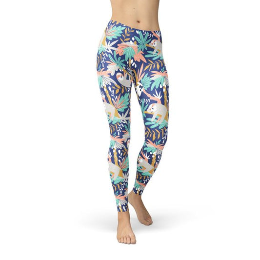 Klosonfy™ Women’s Sloth Print Leggings Fun, Comfy & Stretchy Activewear